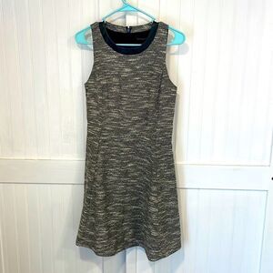 BANANA REPUBLIC, midi dress,gray/black/white short sleeved dress size 4